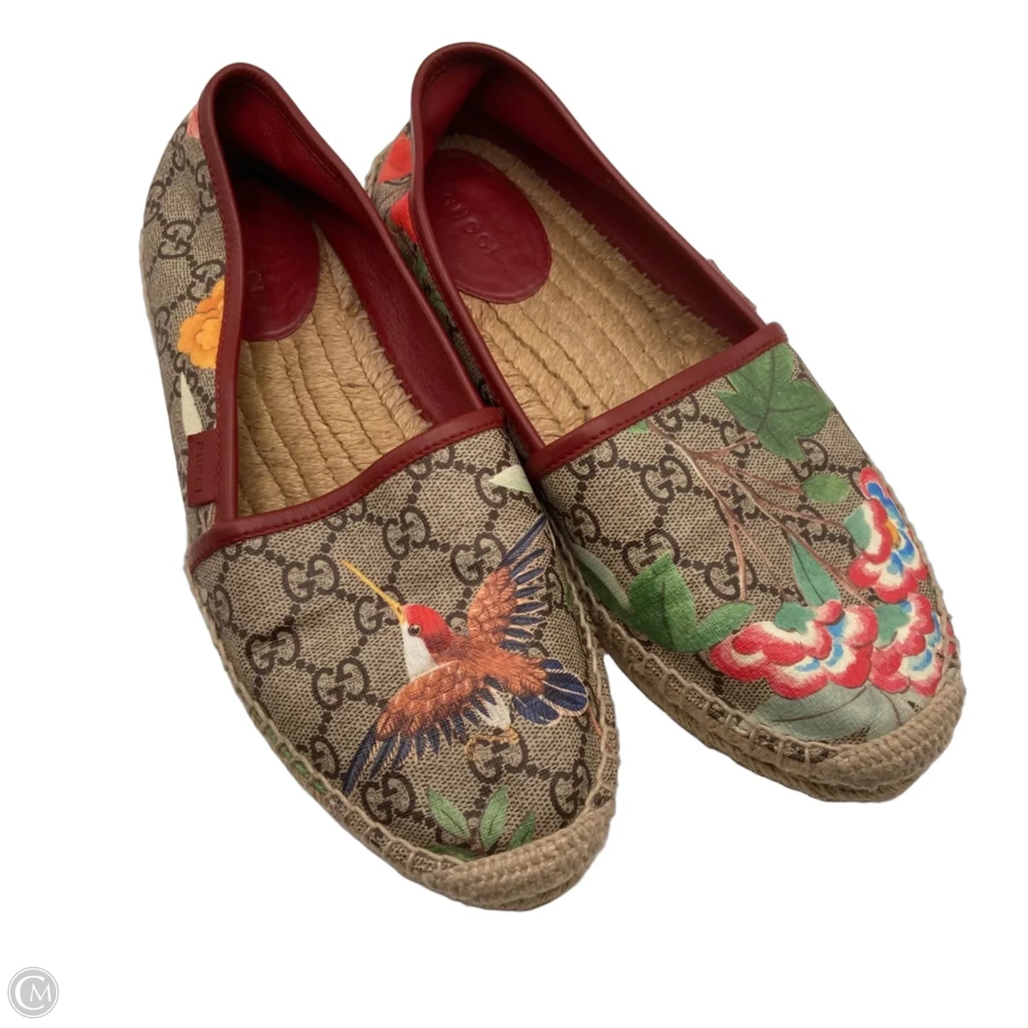 Shoes Luxury Designer By Gucci In Floral Print, Size: 8.5