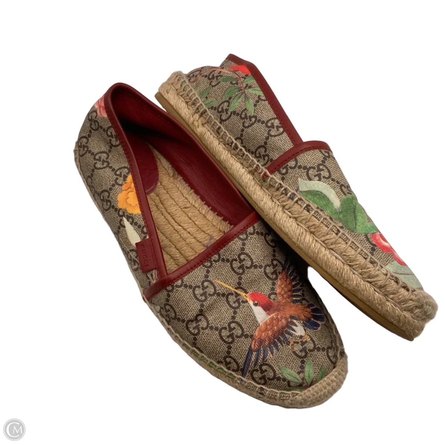 Shoes Luxury Designer By Gucci In Floral Print, Size: 8.5