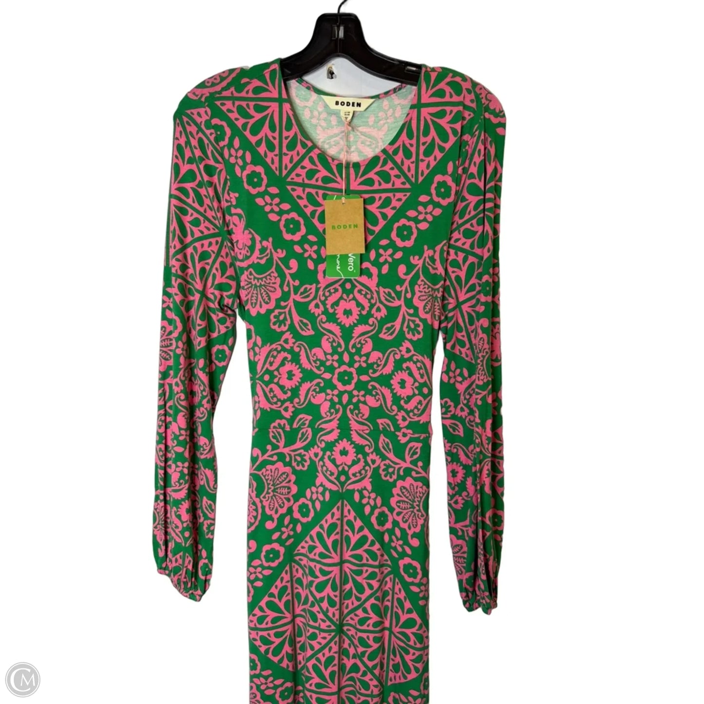 Dress Casual Maxi By Boden In Green & Pink, Size: 12