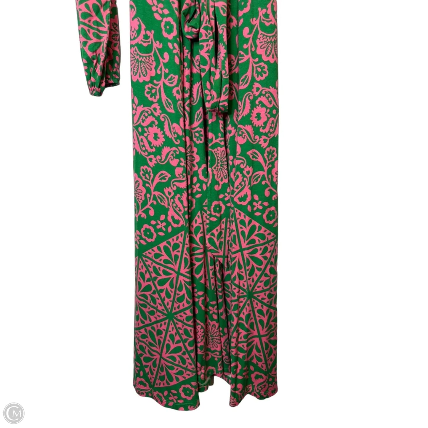 Dress Casual Maxi By Boden In Green & Pink, Size: 12