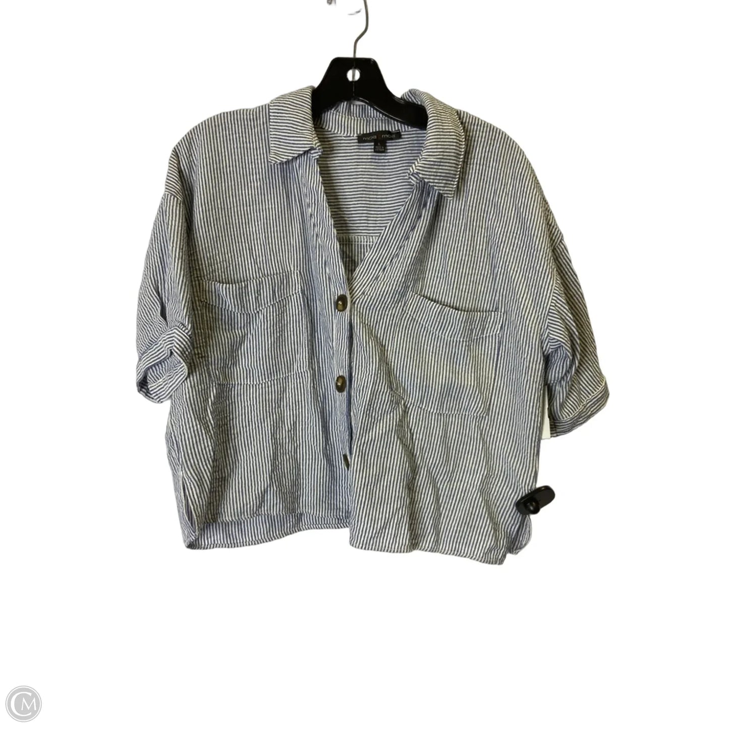 Top Short Sleeve By Moa Moa In Blue, Size: L