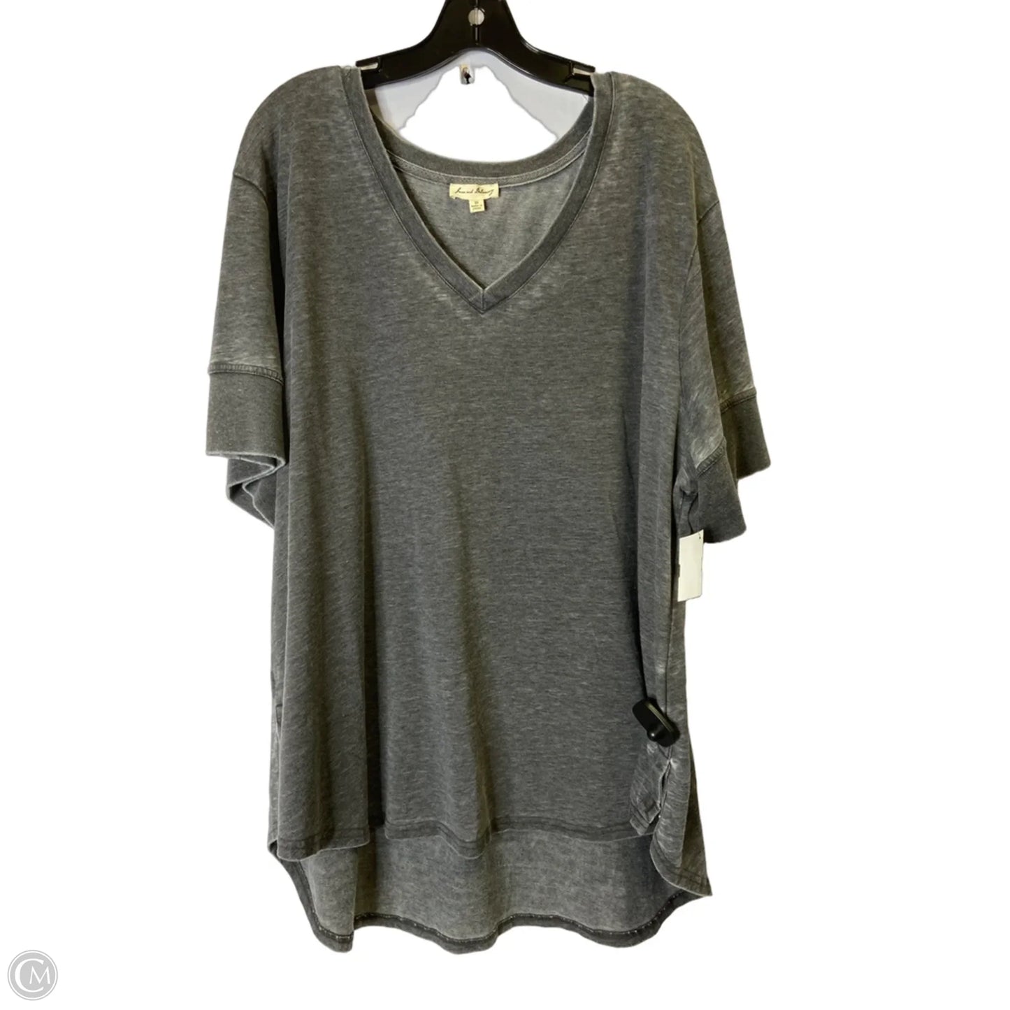 Top Short Sleeve Basic By Jane And Delancey In Grey, Size: 3x