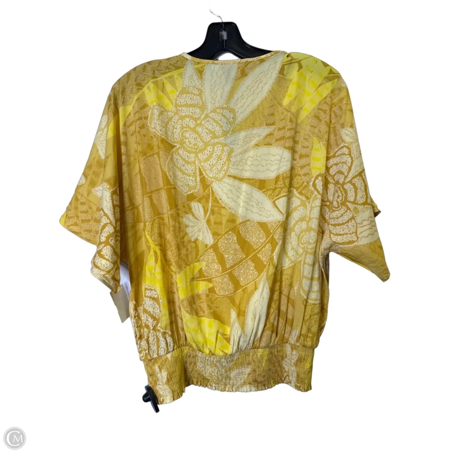 Blouse Short Sleeve By White House Black Market In Yellow, Size: Xs