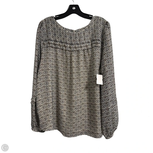 Blouse Long Sleeve By Loft In Cream, Size: Xl