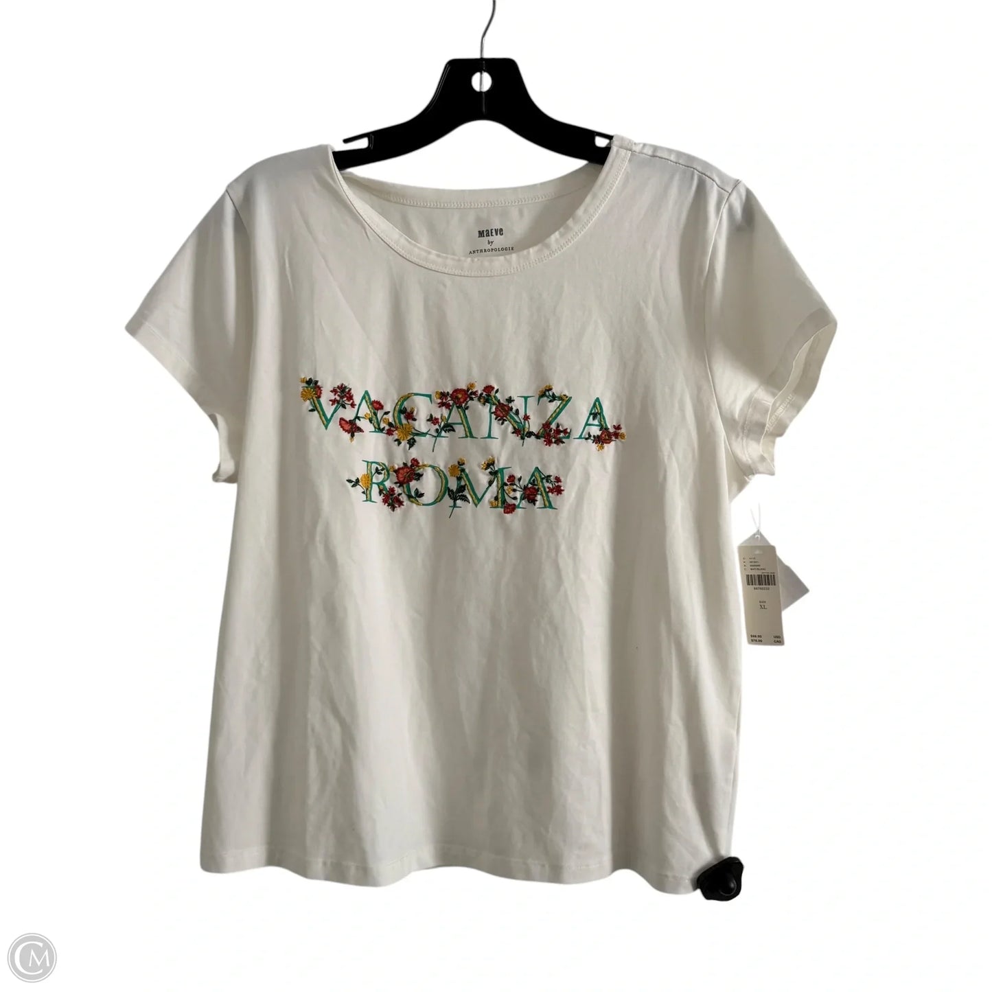 Top Short Sleeve By Maeve In Cream, Size: Xl