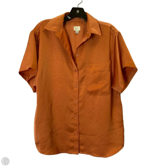 Blouse Short Sleeve By A New Day In Orange, Size: Xs