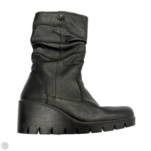 Boots Mid-calf Heels By Clothes Mentor In Black, Size: 7