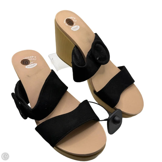 Sandals Heels Block By Dr Scholls In Black, Size: 10