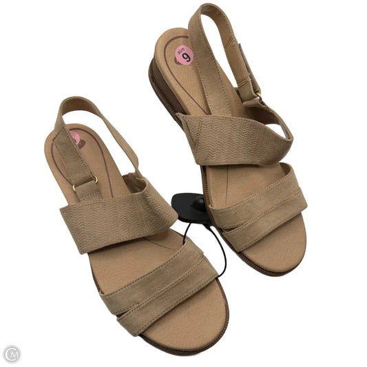 Sandals Heels Wedge By Dr Scholls In Tan, Size: 9