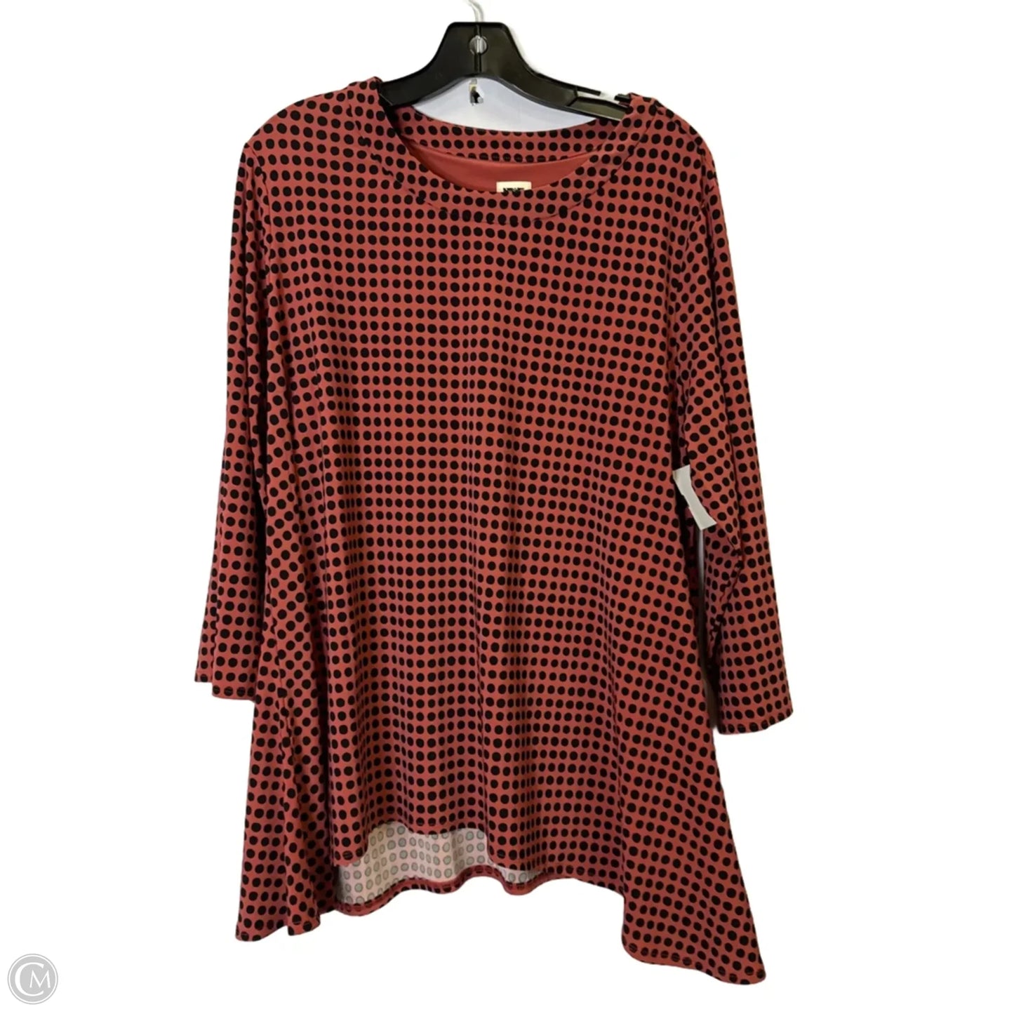 Top Long Sleeve Basic By Anne Klein In Red, Size: 1x