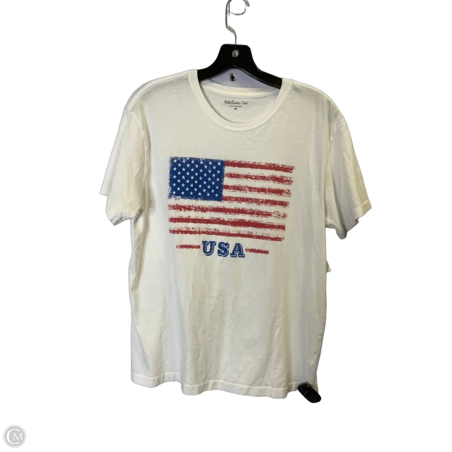 Top Short Sleeve Basic By Clothes Mentor In White, Size: M