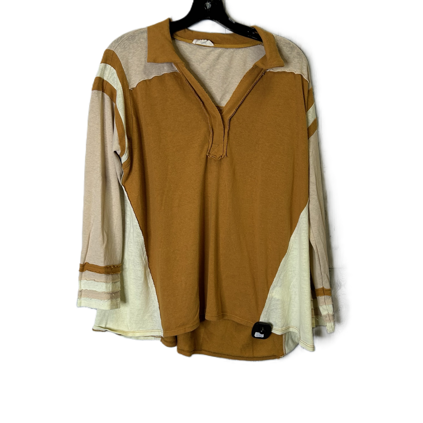 Top Long Sleeve By Easel In Brown, Size: M