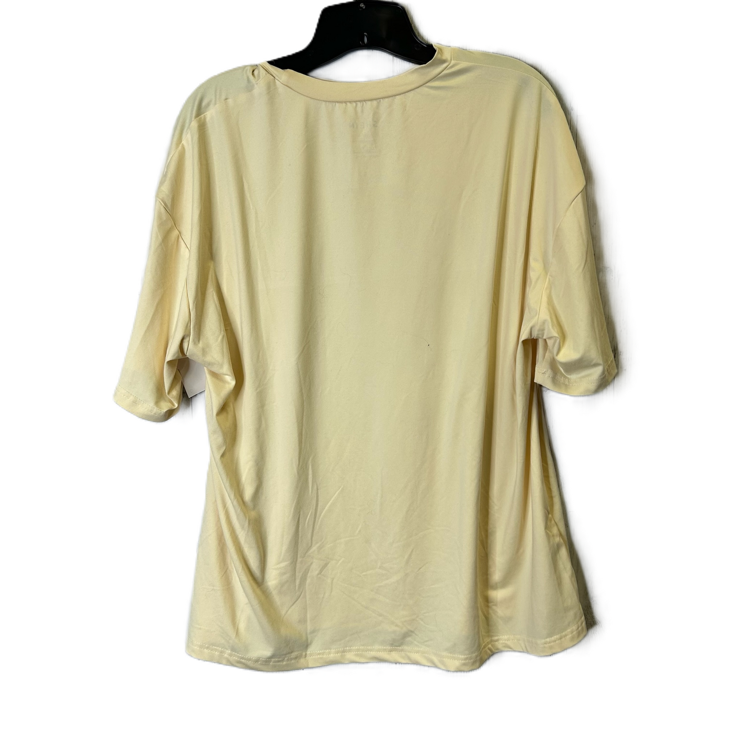 Top Short Sleeve Basic By Shein In Yellow, Size: M