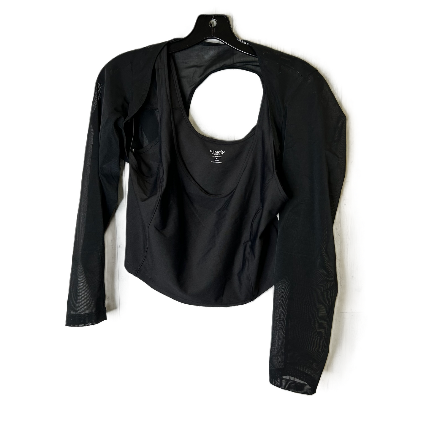 Athletic Top Long Sleeve Crewneck By Old Navy In Black, Size: Xl