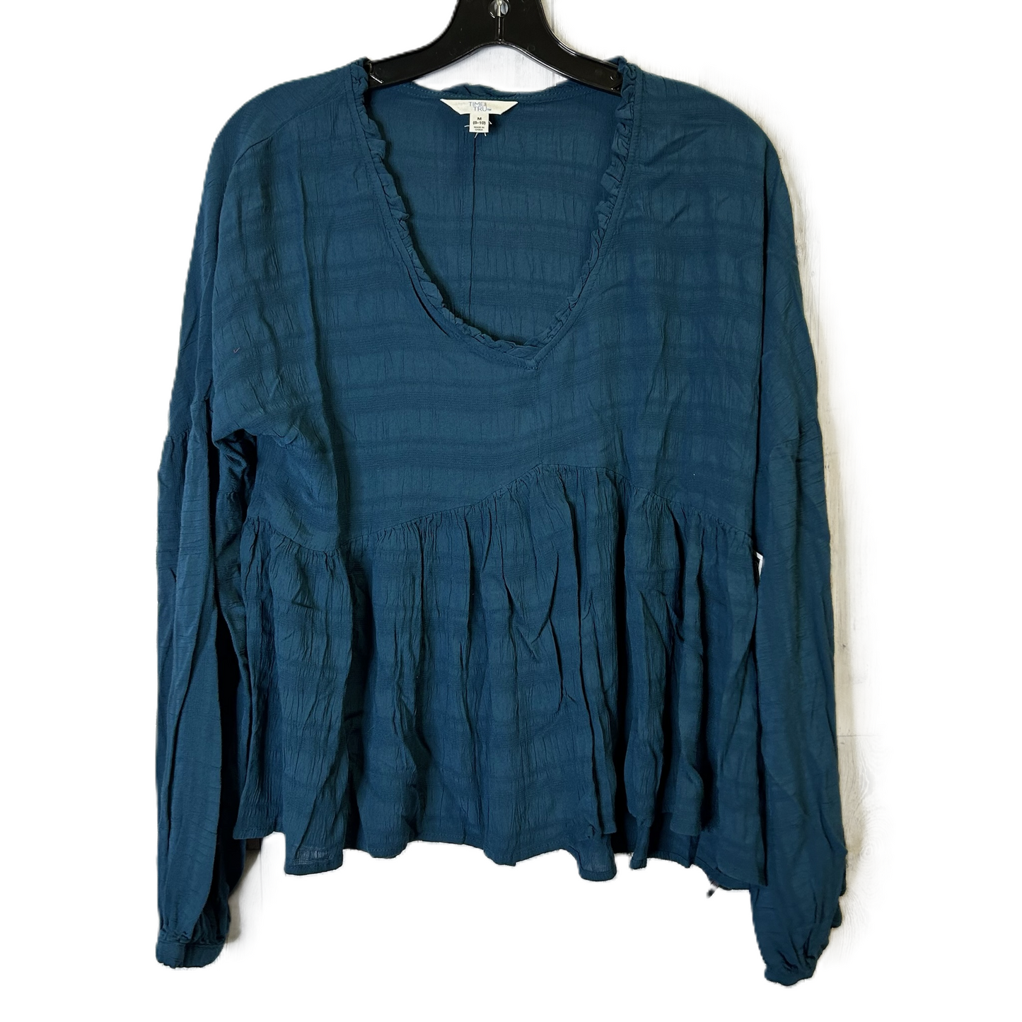 Top Long Sleeve By Time And Tru In Blue, Size: M