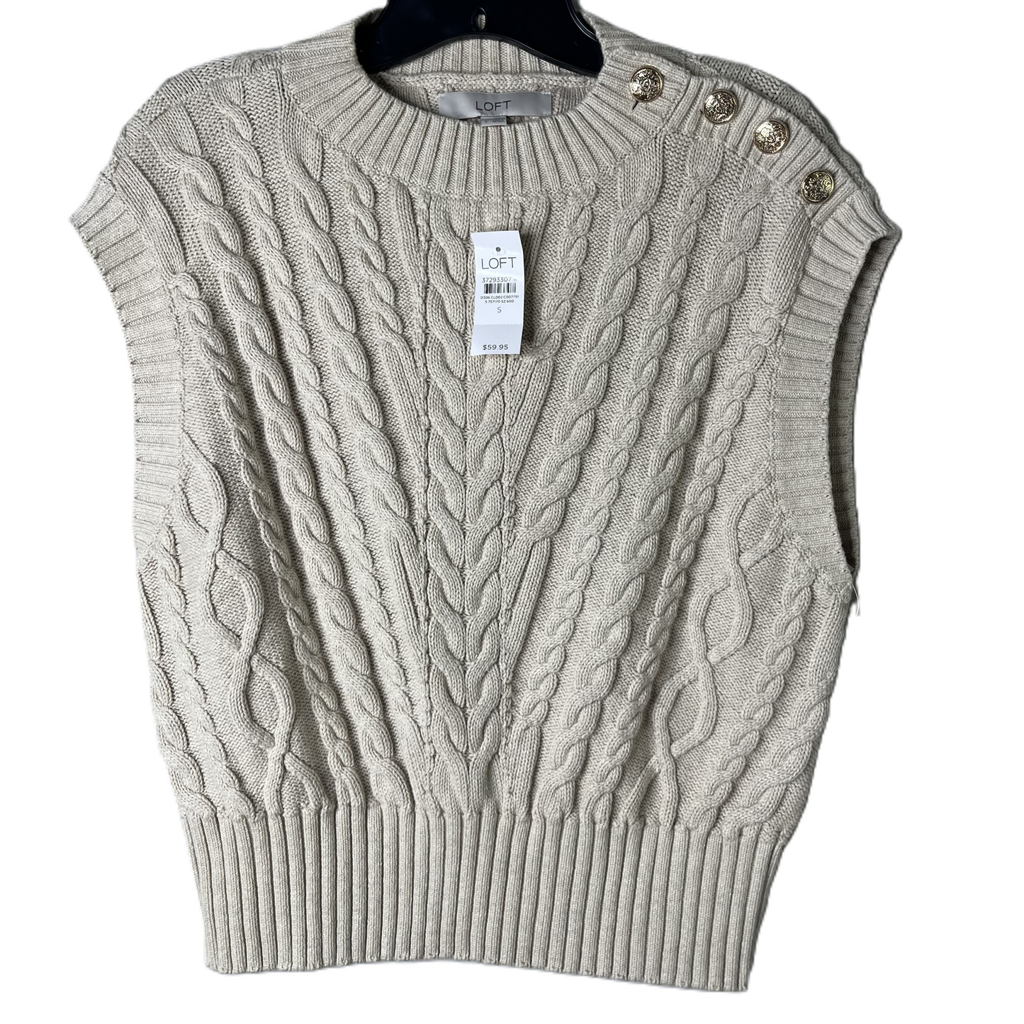 Vest Sweater By Loft In Cream, Size: S