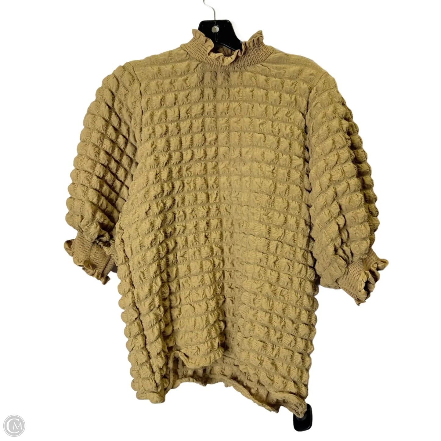 Top Short Sleeve By Simply Southern In Beige, Size: S