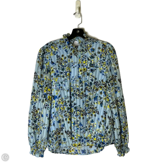 Blouse Long Sleeve By Nanette Lepore In Blue, Size: Medium