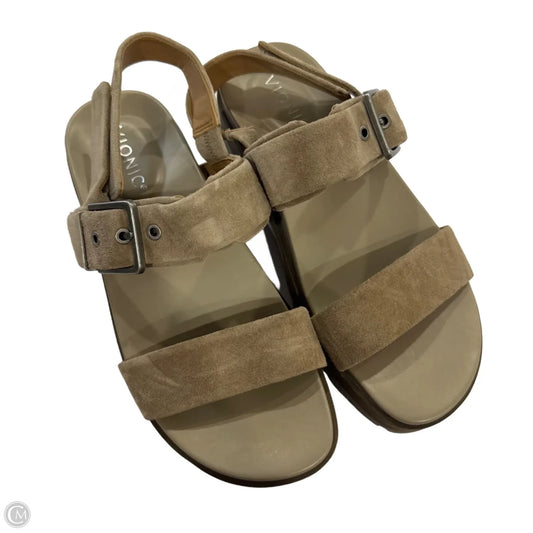 Sandals Flats By Vionic In Taupe, Size: 7.5