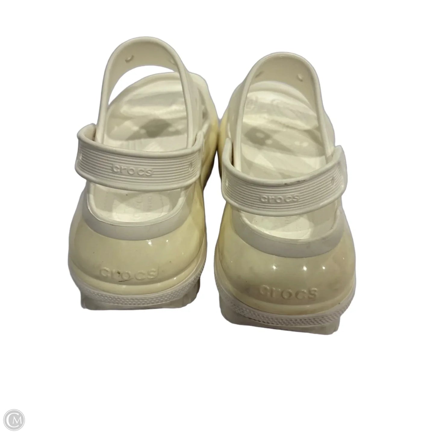 Sandals Heels Platform By Crocs In White, Size: 11