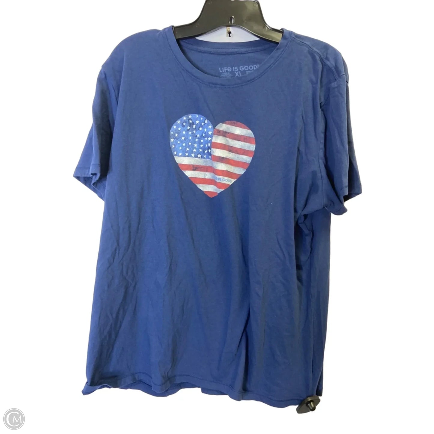 Top Short Sleeve By Life Is Good In Blue, Size: Xl