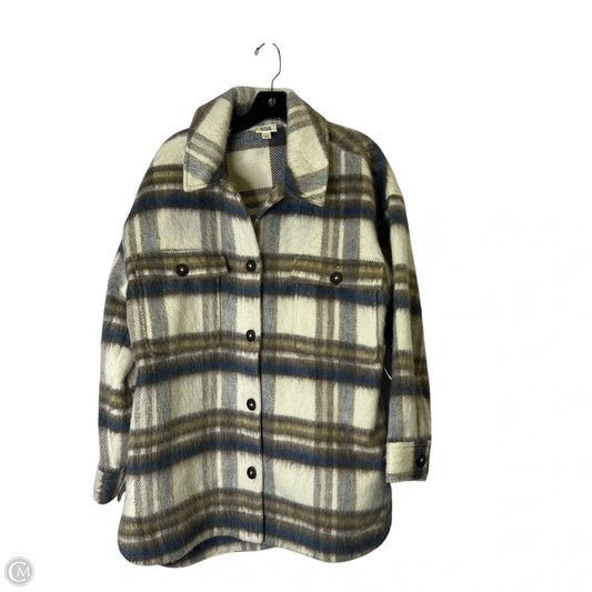 Jacket Faux Fur & Sherpa By Ana In Cream & Tan, Size: L