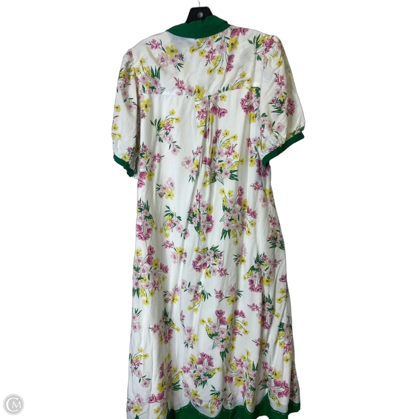 Dress Casual Midi By Crown And Ivy In Green & White, Size: 2x
