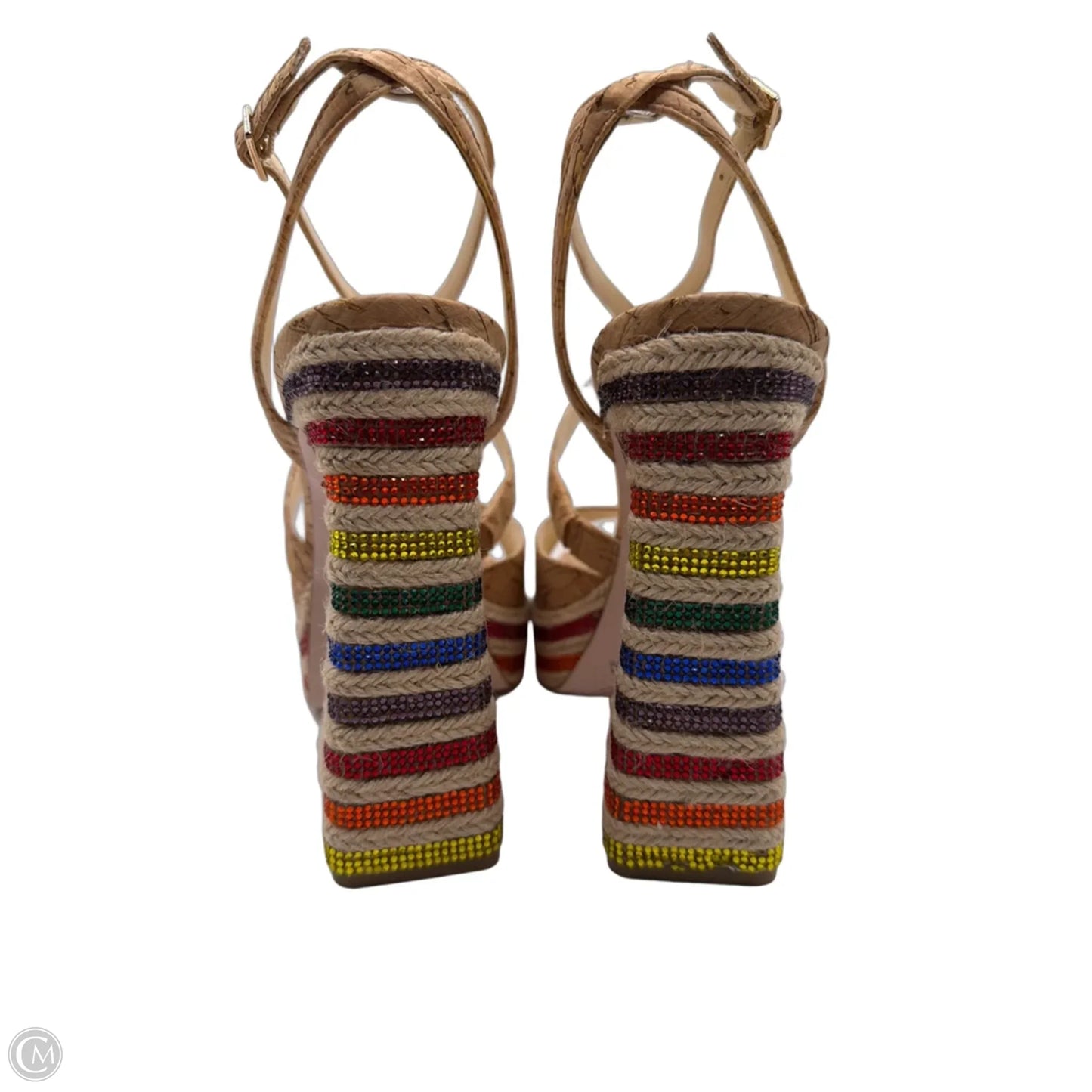 Sandals Heels Platform By Jessica Simpson In Rainbow Print, Size: 10