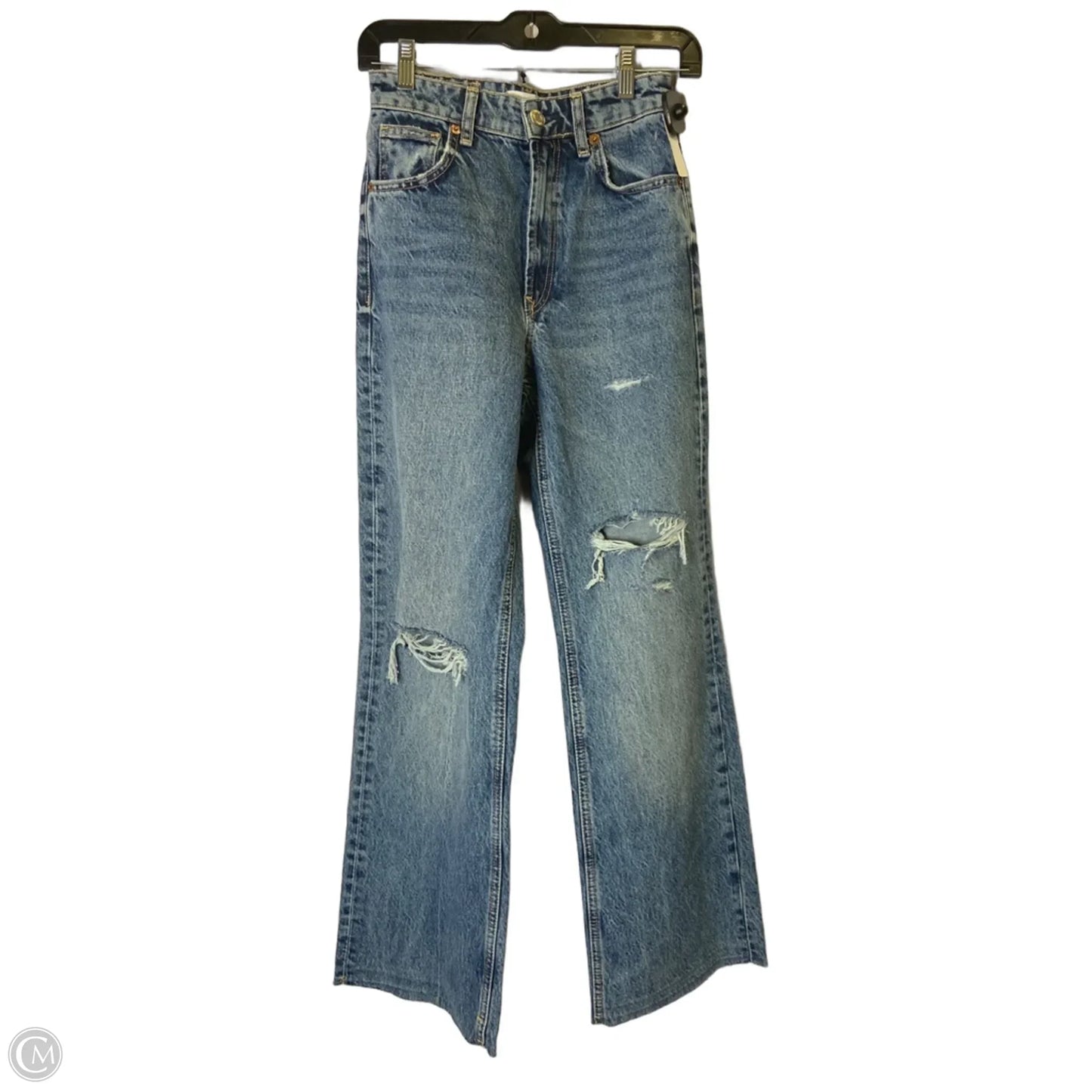 Jeans Wide Leg By Zara In Blue Denim, Size: 2