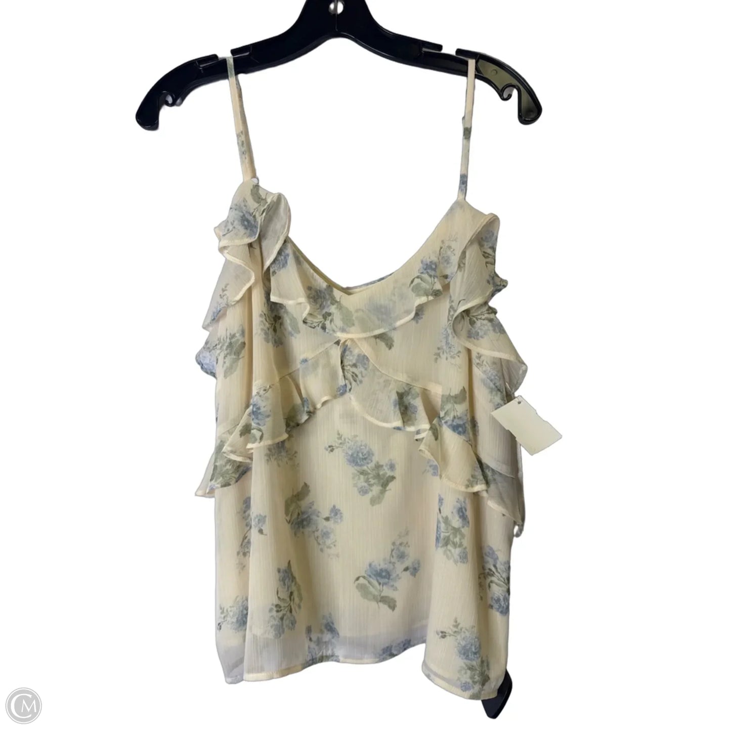 Blouse Sleeveless By Loft In Cream, Size: L
