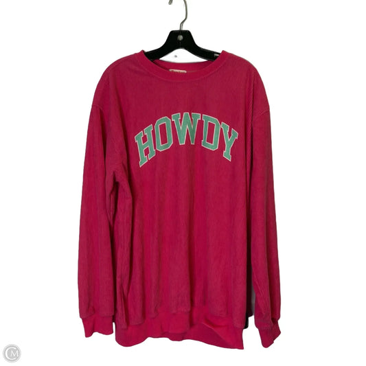 Sweatshirt Crewneck By Clothes Mentor In Pink, Size: Xl