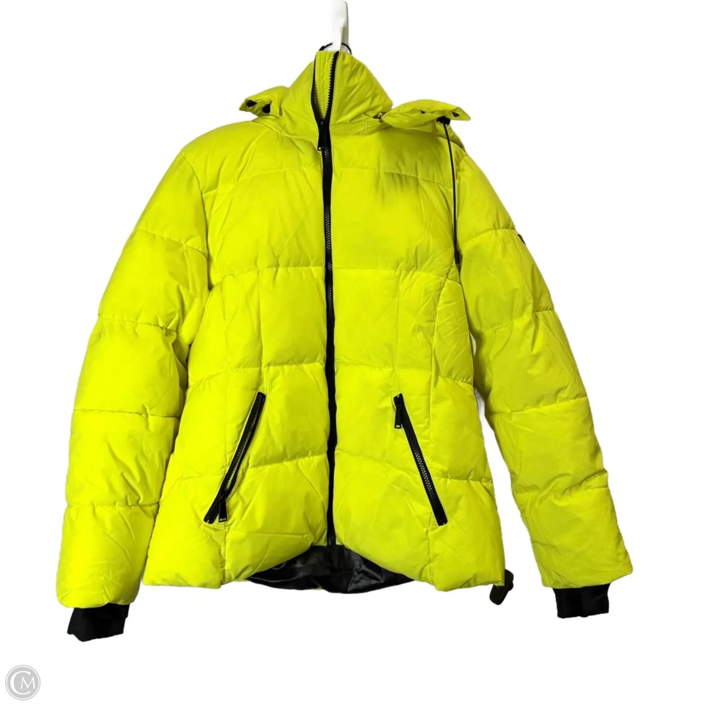 Jacket Puffer & Quilted By Bcbg In Yellow, Size: L