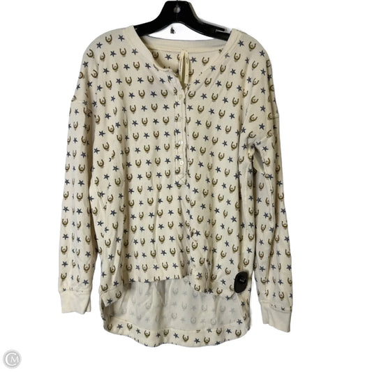 Top Long Sleeve By Anthropologie In Cream, Size: S