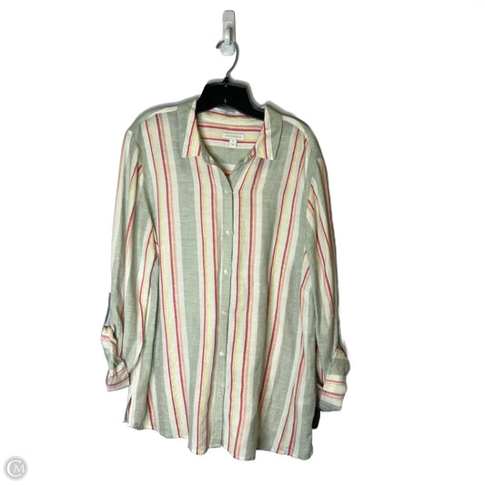 Top Long Sleeve By Charter Club In Striped Pattern, Size: Xl