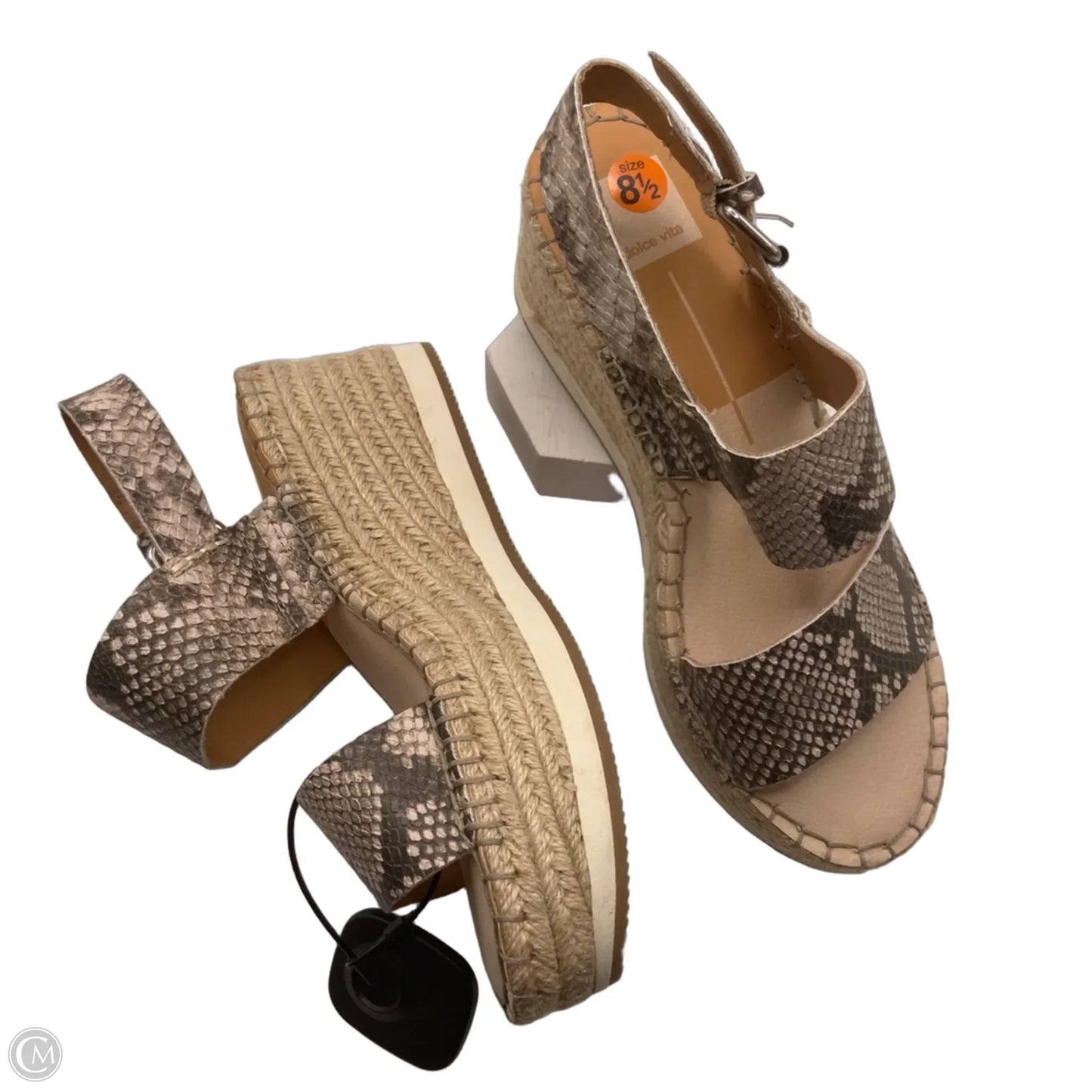 Sandals Heels Wedge By Dolce Vita In Snakeskin Print, Size: 8.5