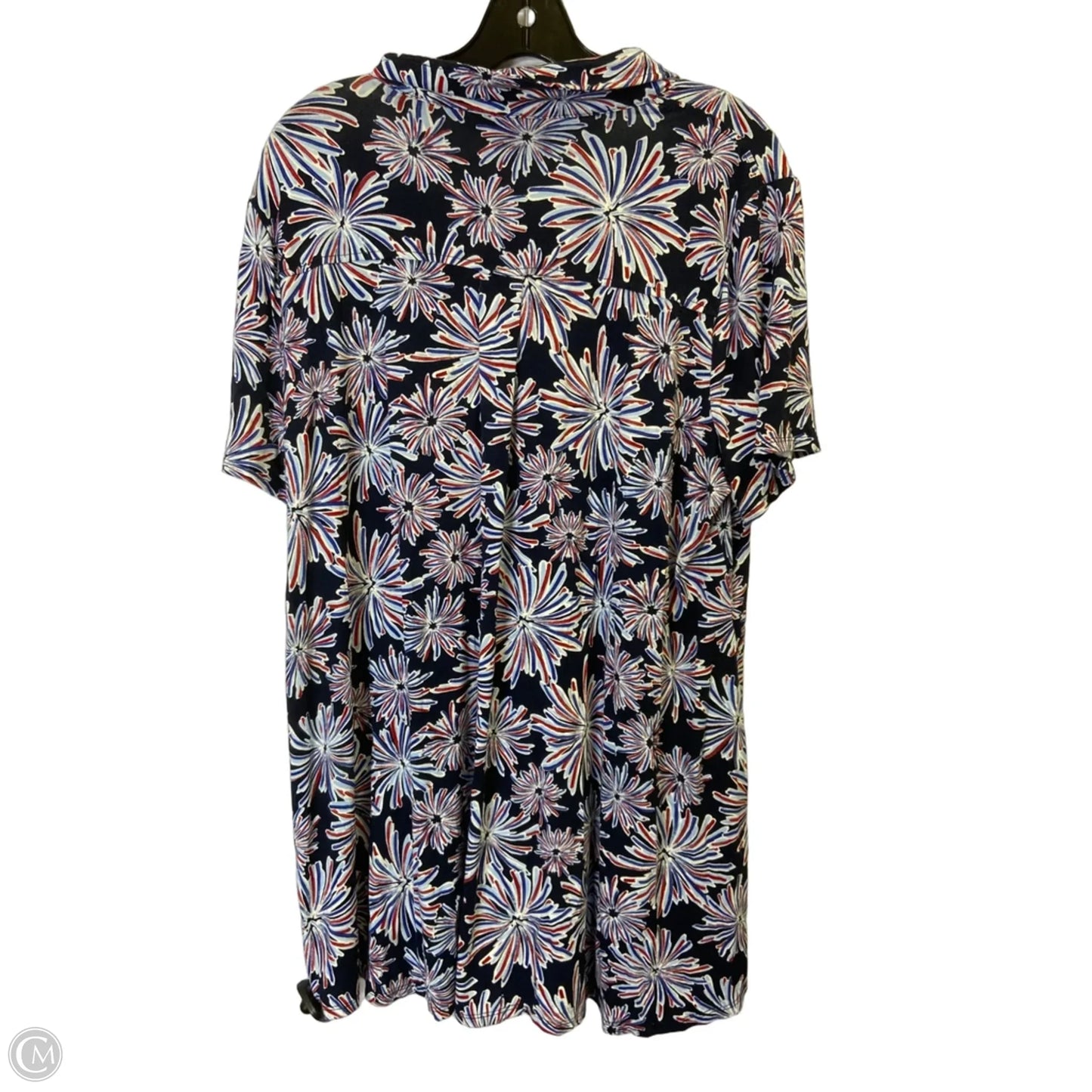 Top Short Sleeve By Kim Rogers In Blue, Size: L