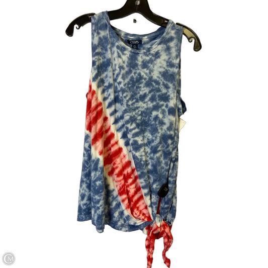 Top Sleeveless Basic By Chaps In Red & White, Size: L