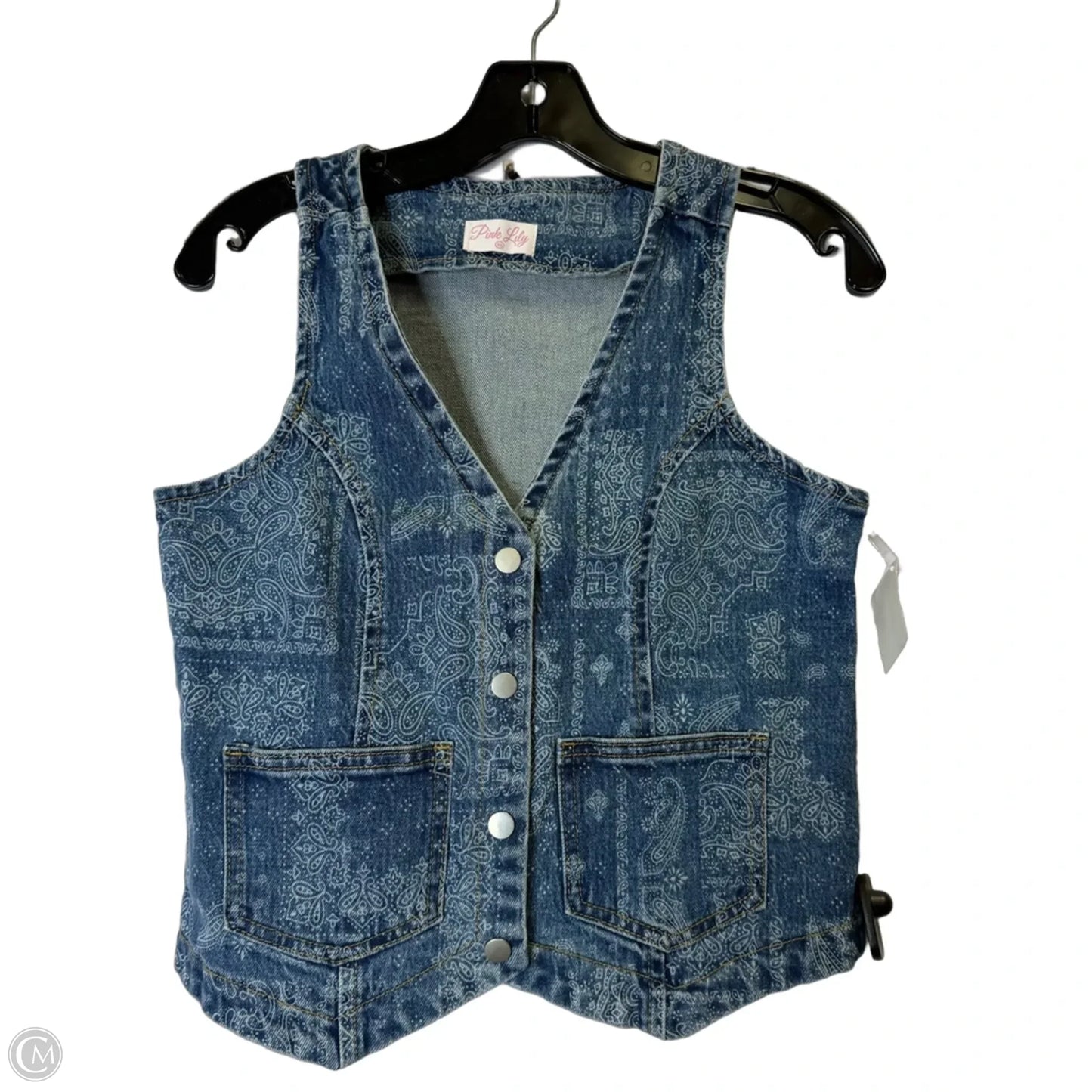 Vest Other By Pink Lily In Blue Denim, Size: Xs