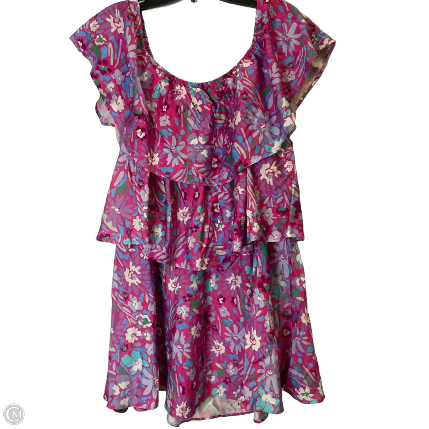 Dress Casual Short By Pink Lily In Blue & Pink, Size: L