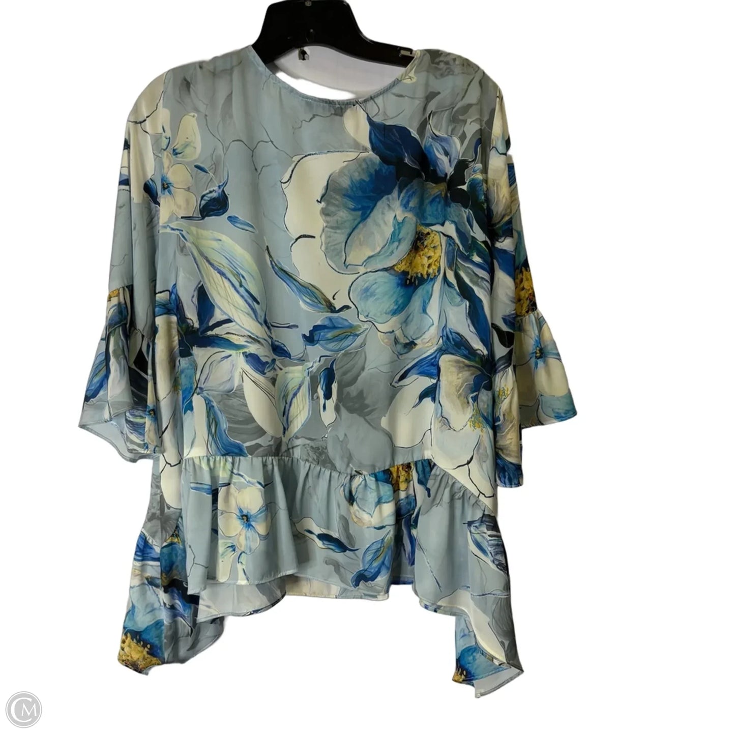 Top Short Sleeve By Karen Kane In Blue, Size: L