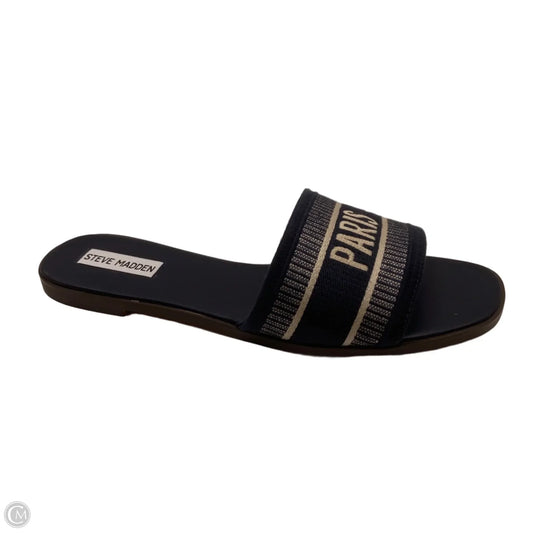 Sandals Flats By Steve Madden In Navy, Size: 9.5
