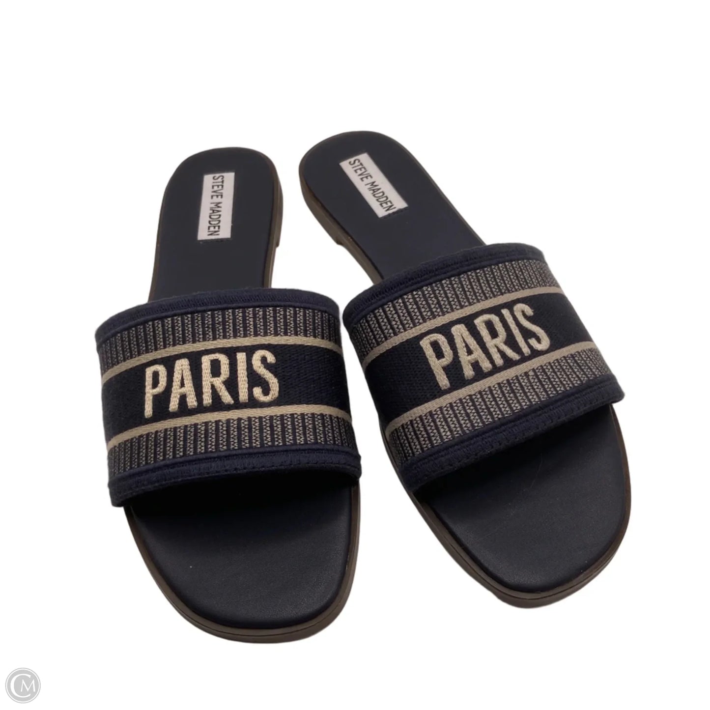Sandals Flats By Steve Madden In Navy, Size: 9.5