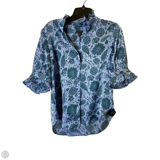 Top Short Sleeve By Ann Taylor In Blue, Size: Xs