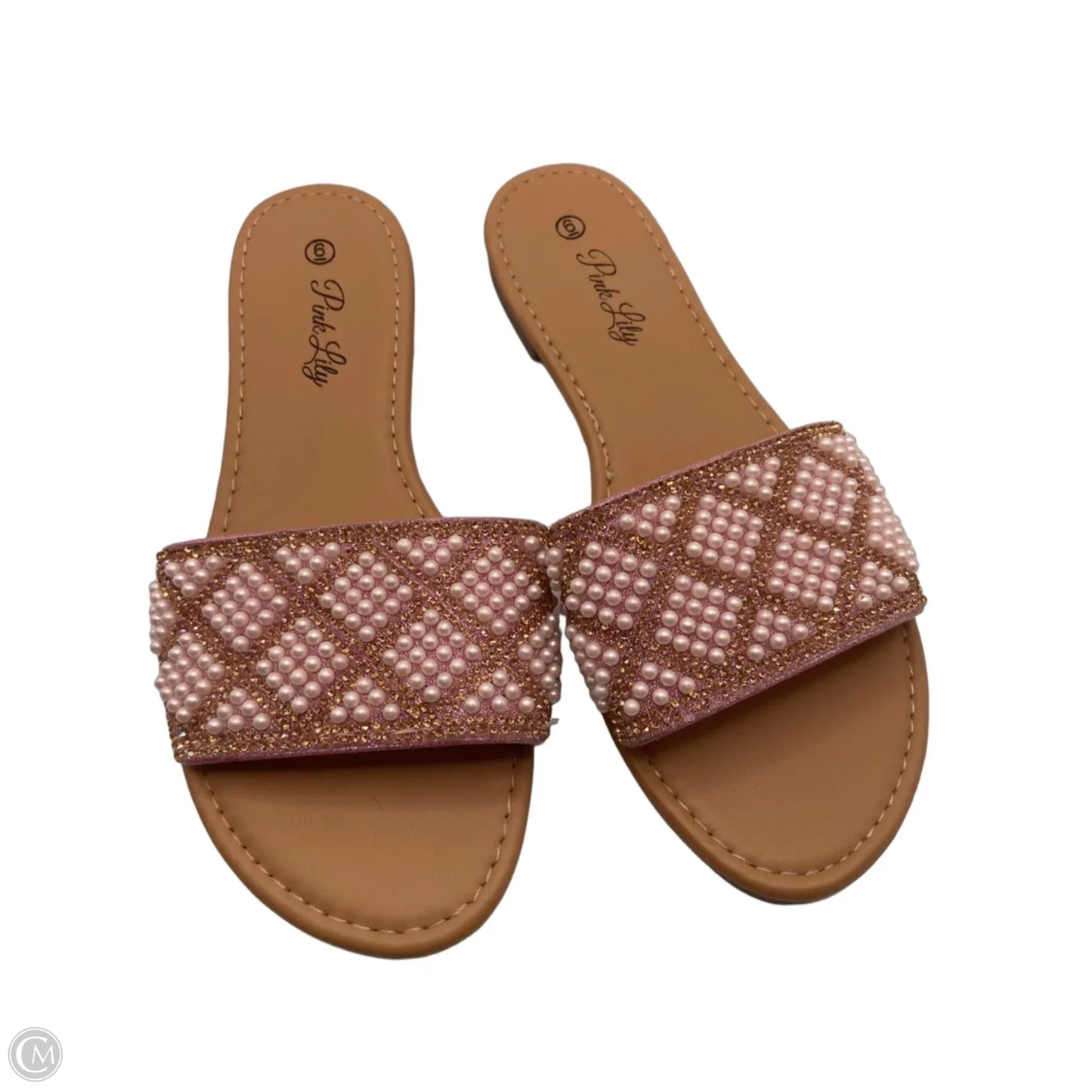 Sandals Flats By Pink Lily In Pink, Size: 6