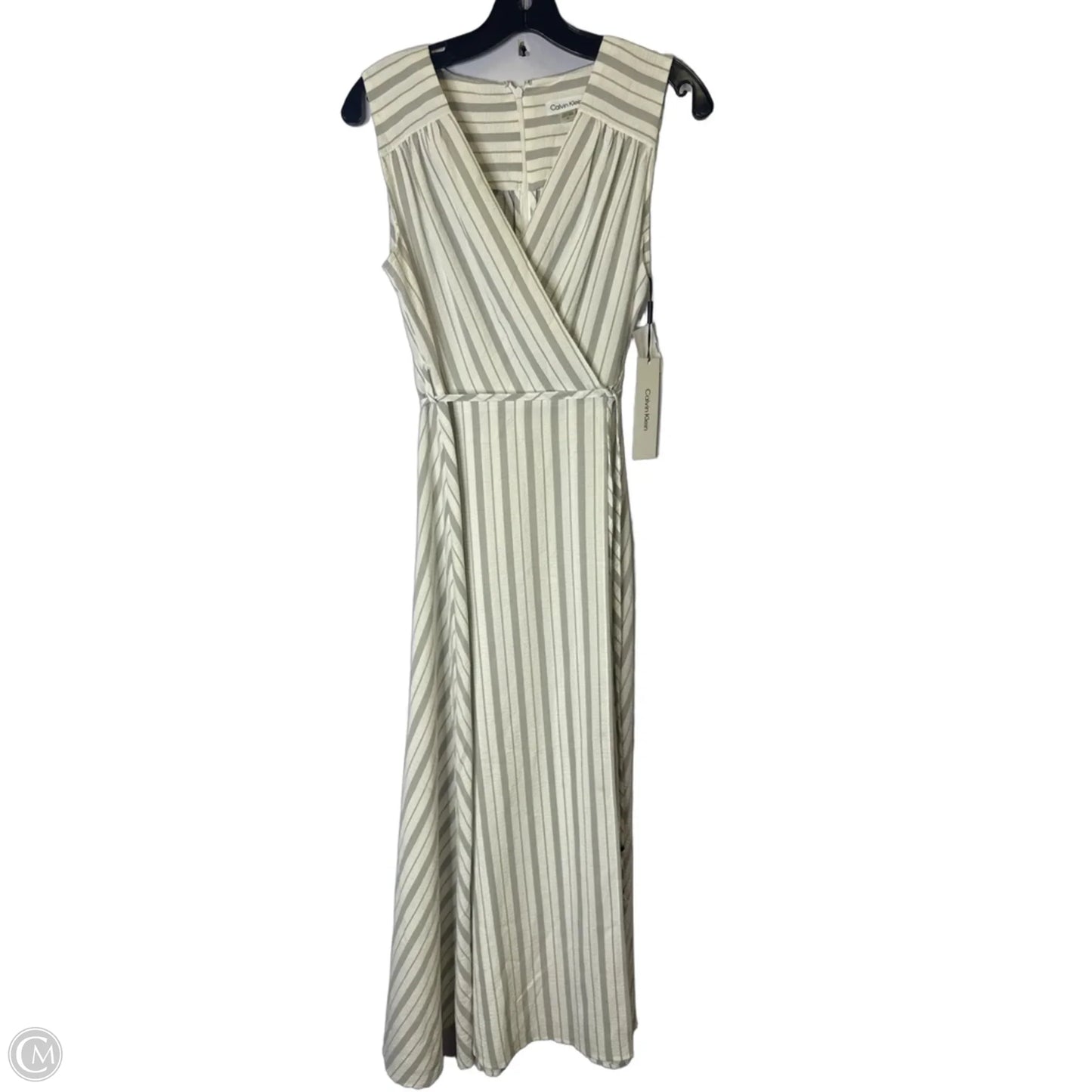 Dress Casual Maxi By Calvin Klein In Striped Pattern, Size: 10