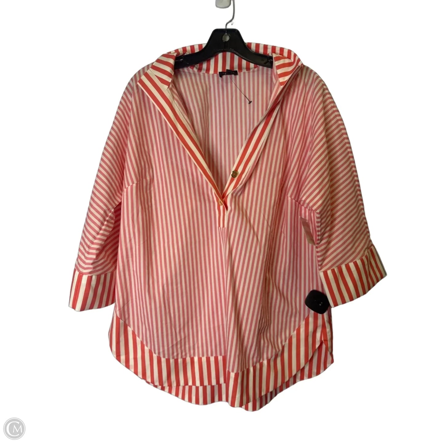 Top Short Sleeve By Talbots In Striped Pattern, Size: M