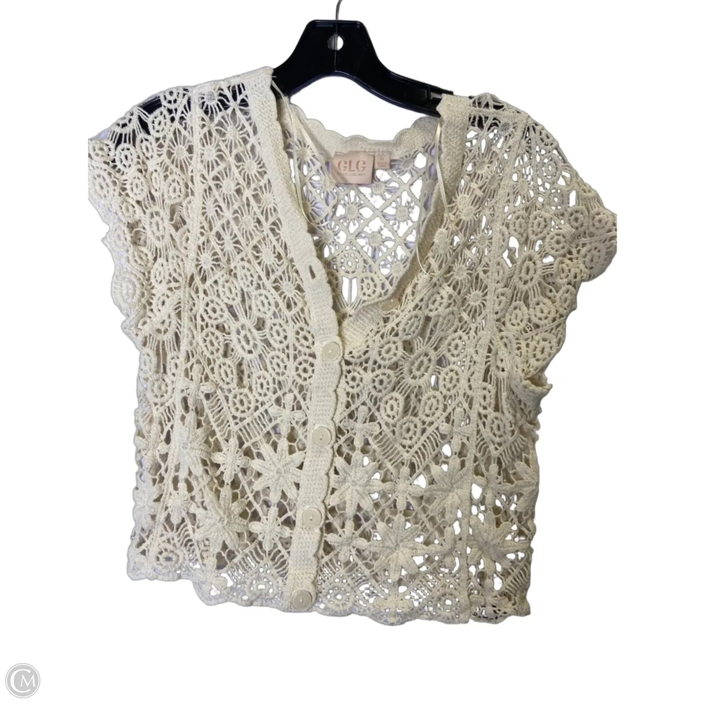 Cardigan By Good Luck Gem In Cream, Size: M