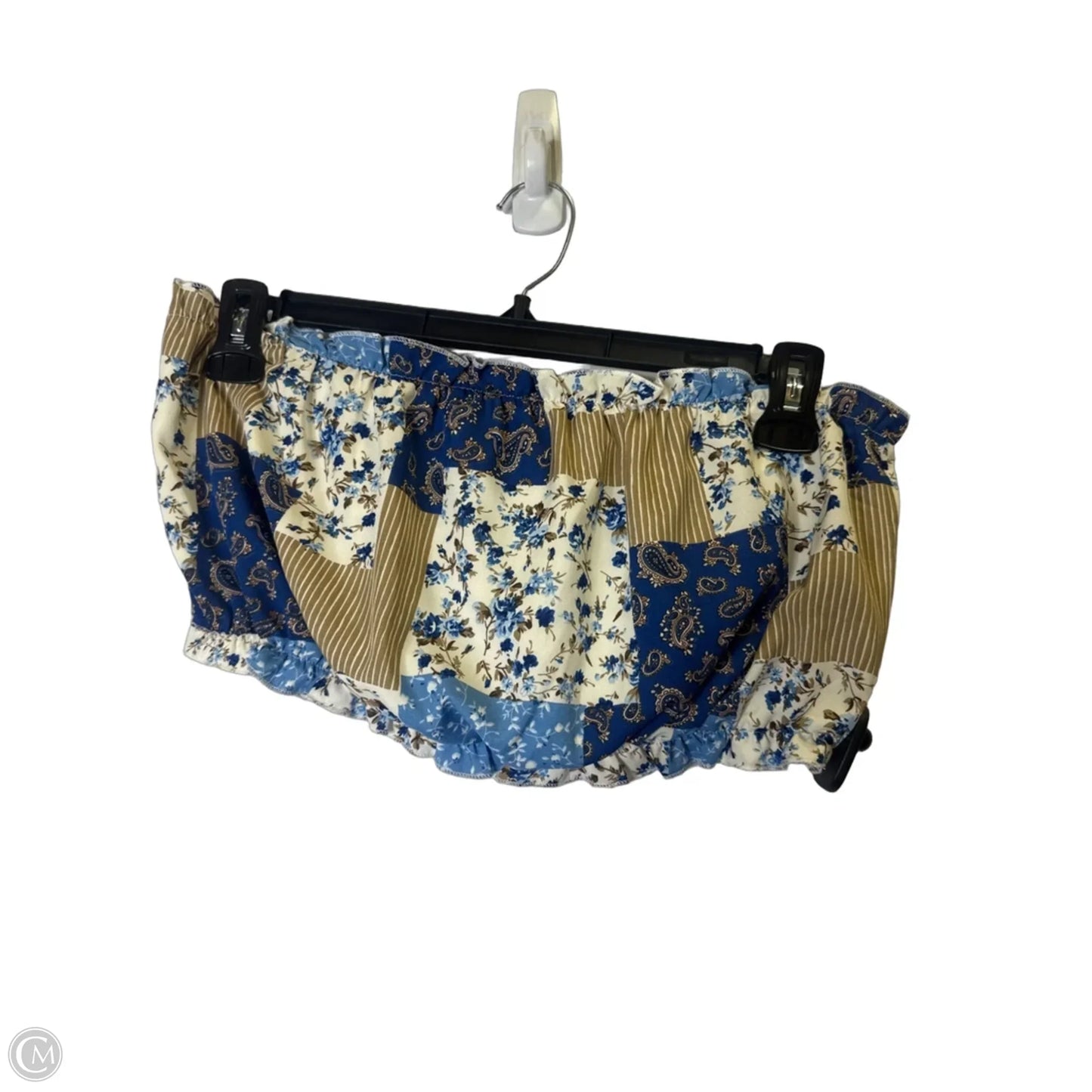 Top Sleeveless By Kirundo In Blue & Tan, Size: L