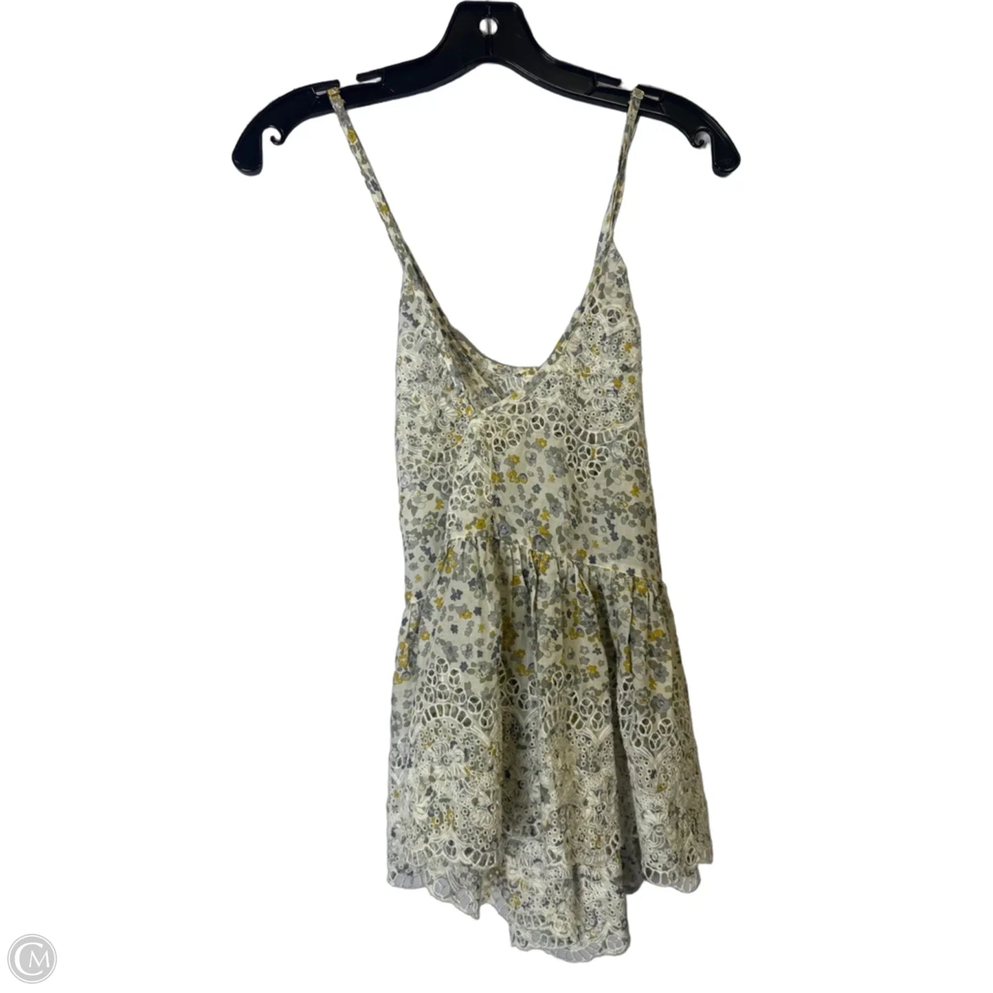 Top Sleeveless By Free People In White & Yellow, Size: S