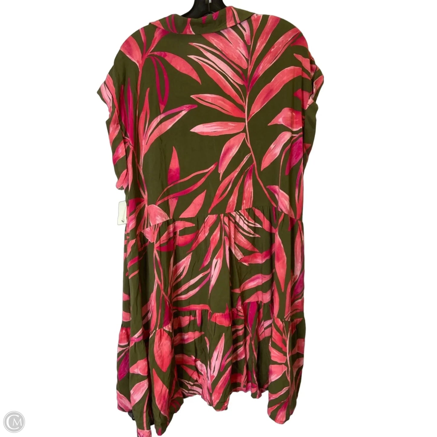Dress Casual Short By Time And Tru In Green & Pink, Size: 22